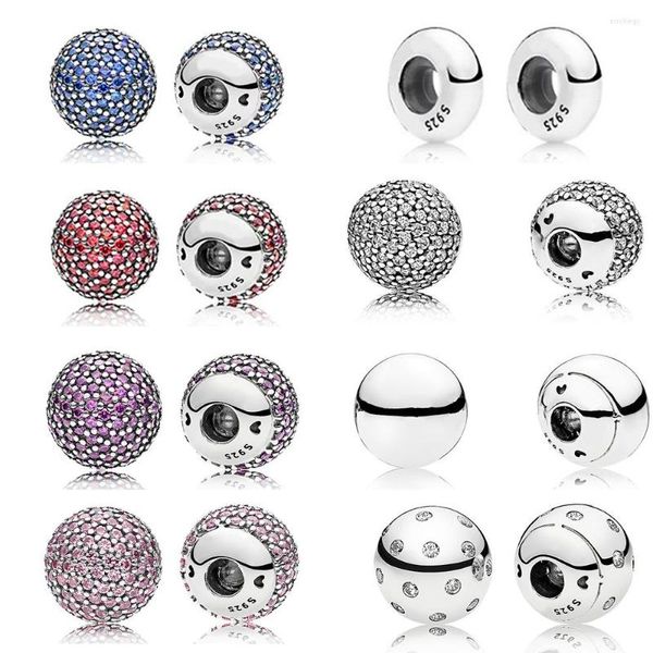 Perline S925 Sterling Silver Single Crystal Ball Chain Head Adatto per bracciale aperto fai da te Accessori per gioielli femminili originali