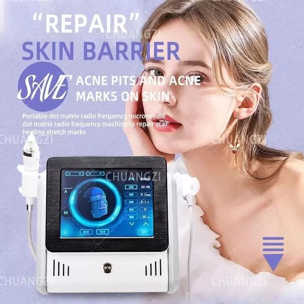 2023 Laser Big Screen Efficiency Portátil 2 em 1 RF Dot Matrix Micro-agulha Machine com Cold Hammer Anti-acne Poros Facial Skin Care