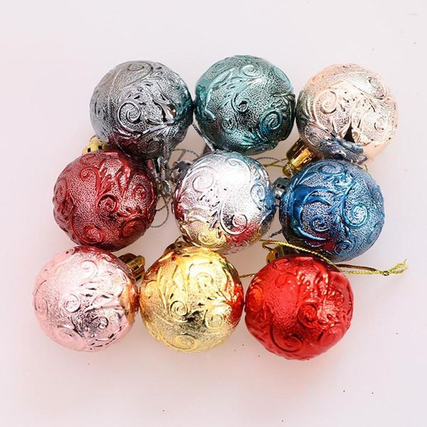 Decorações de Natal 12pcs Bolas de plástico de ouro rosa Ornamento de 4cm pendurar bola pendente ano interno de natal decoração de árvore caseira decoração