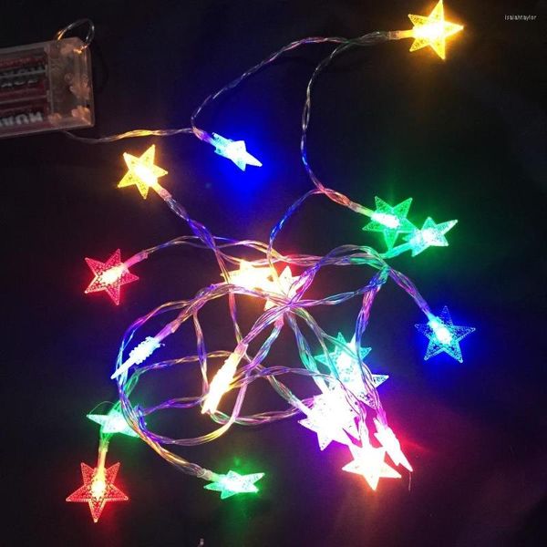 Corde Vendita diretta in fabbrica LED Europa e America Natale Cinque angoli Cuore Lampada decorativa Stringa decorazione stella