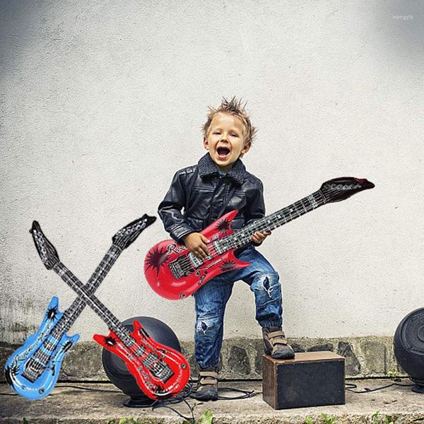 Decorazione per feste Grande palloncino per chitarra anni '80 anni '90 Decorazione a tema rock Strumento musicale giocattolo gonfiabile per decorazioni di compleanno karaoke