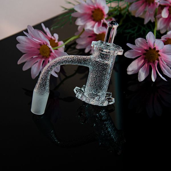 Yeni Lotus Terp Slurper Quartz Banger setleri Sigara içmek tamamen kaynaklı oyulmuş kazınmış blender dab teçhizat bong w/ uzun namlu