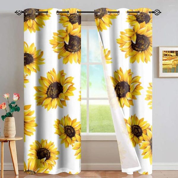 Tenda DARMIAN Colorato Girasole Motivo Finestra Spogliatoio Oscurante Gommino Decorazioni per la casa Cucina Tende a tutta ombra Camera da letto