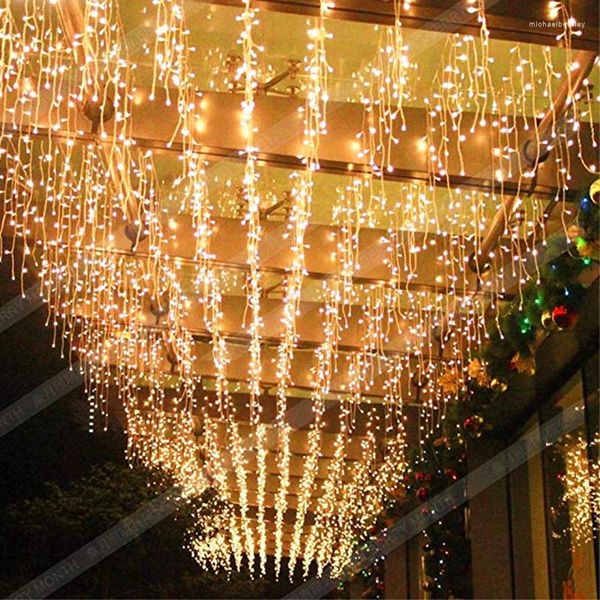 Stringhe Tenda Finestra Gronda Ghiacciolo Luci Stringhe 96Leds 216Leds 4 X 0.6m 5x 0.8m Droop EU Ghirlanda Giardino Matrimonio Mercato Parco Decorazioni Natalizie