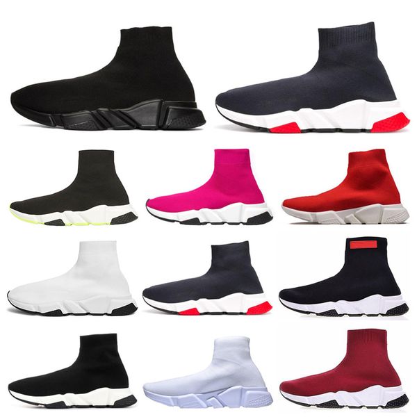 Platform Spor Sneaker Erkek Kadın Koşu Ayakkabı Tasarımcısı Üçlü Black Beyaz Eğitmenler Spor Ayakları Dış Mekan Warking Çorap Kış Botları