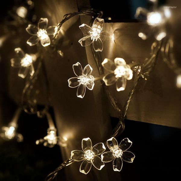 Strings 3m 5m 10m Sakura Fairy LED String Lights Christmas Wedding Garden Decoração ao ar livre com bateria Opere feston Light