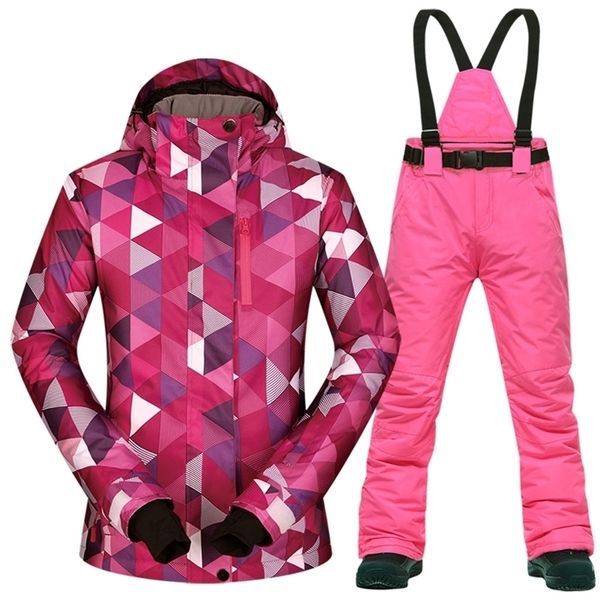 Tute da sci Tute da donna Set Antivento Impermeabile Calore Abbigliamento Giacca Pantaloni Neve Inverno e snowboard Marche 220930