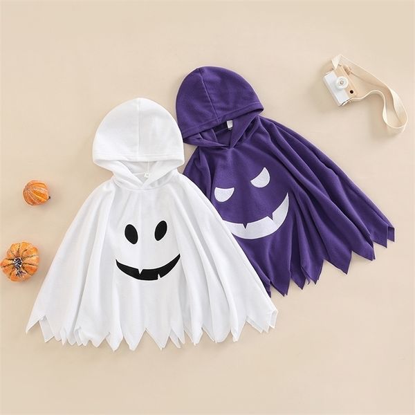 Coloque Babys Roupas Halloween manto com capuzes com capuz de face padrão trajes