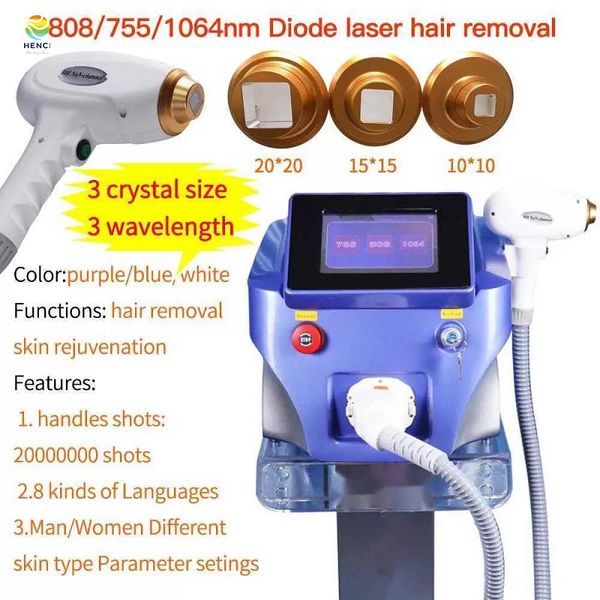 Presa di fabbrica Professionale Laser 755 808 1064 Macchina Apparecchiatura di bellezza portatile Nuovo dispositivo indolore Depilazione laser a diodi permanente