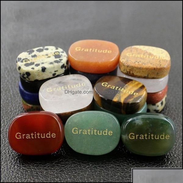 Arts And Crafts Gifts Home Garden Healing Crystal Reiki Gratitude Symbol Natural Stone Oval Piece Thanksgivin Dhcpu D Dh5Qq