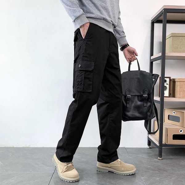 Мужские штаны Шеф -повар Работаем для мужчин Slim Fit 6 Mens Mens Fashion Casual Loase Cotton Pocket Lace Up В целом G220929