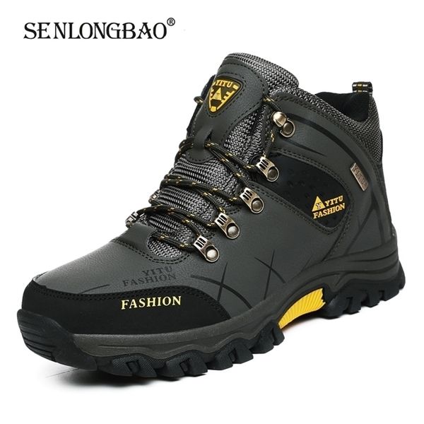 Stivali Marca Uomo Inverno Neve Scarpe da ginnastica in pelle impermeabili Super Warm Mens Outdoor Uomo Escursionismo Scarpe da lavoro Taglia 3947 220930