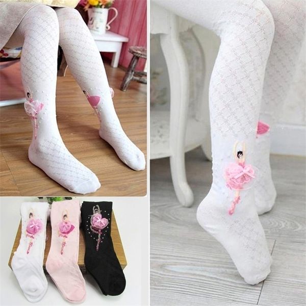 Leggings meias -calças de algodão para meninas fofas de princesas brancas dança infantil garotas de balé de meia