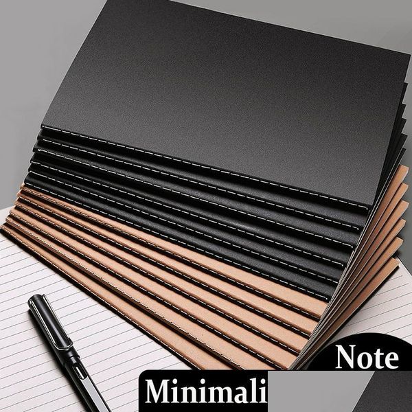 Notepads Notepads PCS OGNI 40 fogli 80 pagine A4 Kraft Paper Notebook B5 Black Card ER Book A5 Notepad Assistentato semplice letterario fai -da -te dhyz1