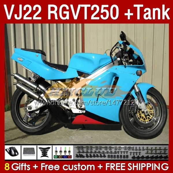 Tankverkleidungen für Suzuki RGVT250 RGV-250 SAPC VJ22 160No.34 RGV250 VJ 22 RGVT-250 90 91 92 93 94 95 96 RGVT RGV 250 CC 1990 1991 1992 1993 1994 1995 1996 Verkleidung cyan glänzend