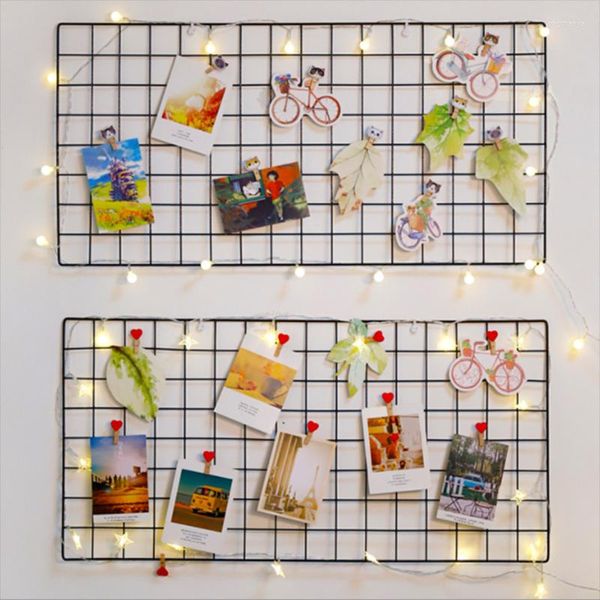 Decoração de casa Ins Nordic Wall Grid Po Postcards postais Arte Diy Exibir suporte para o suporte da prateleira de prateleira de prateleira