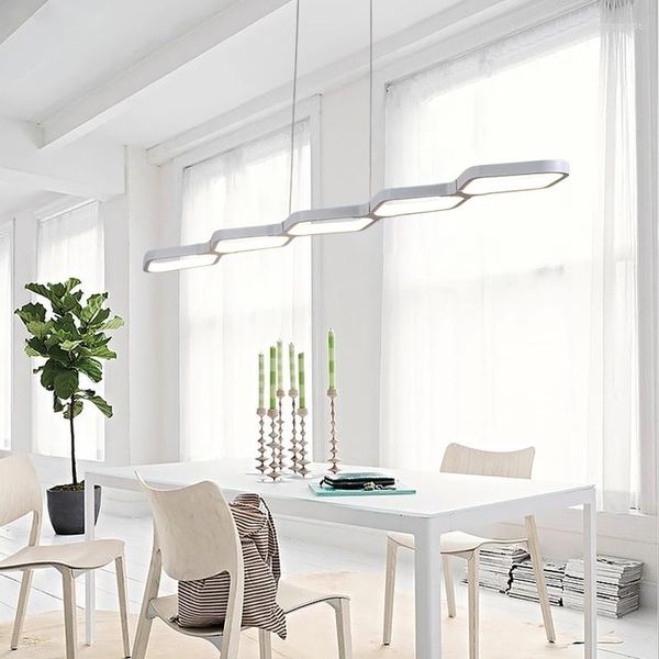 Lâmpadas pendentes criativas Luzes LED modernas para sala de jantar Living Living Shop pendurando lâmpada de design branco ou preto