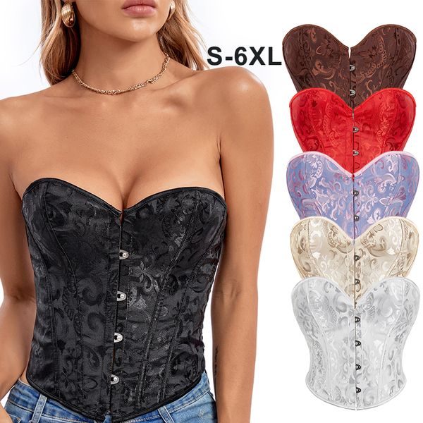 Damen-Taillentrainer, kurzes Gürtel-Korsett, Oberteile, weiblich, trendig, Übergröße, Bustier, Vier-Jahreszeiten-Jacquard-Gericht, kurze Schnürung, modisches Korsett, S-6XL, Überbrust-Crop-Top