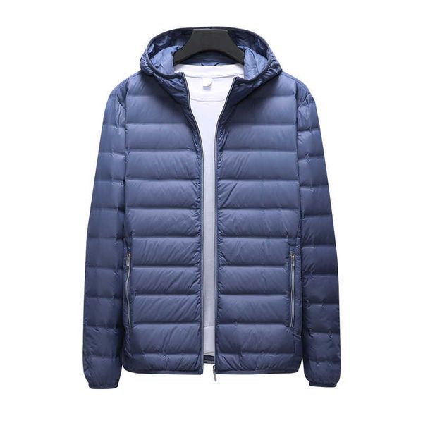 Piumino da uomo Parka Giacca primaverile Piumino Leggero Demi-season Ultra Light Marito Inverno Large Size 7XL 8XL White Duck Hood Coat Uomo G220930