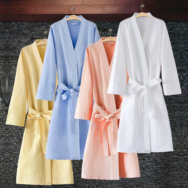 Pigiameria da donna in vendita Donna Estate Assorbimento d'acqua Kimono Accappatoio Femme Moda sexy Waffle Accappatoio Amanti Vestaglia Abiti da damigella d'onore T221006