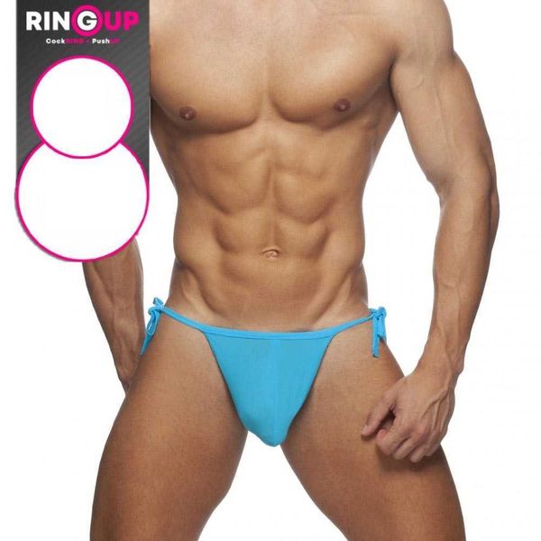 Costumi da bagno da uomo 2021 Stringa da nuoto Uomo Uomo Solid Vita bassa Costumi da bagno Tuta da surf da mare Abbigliamento da spiaggia estivo Sexy Ring Up push Costume da bagno J220913