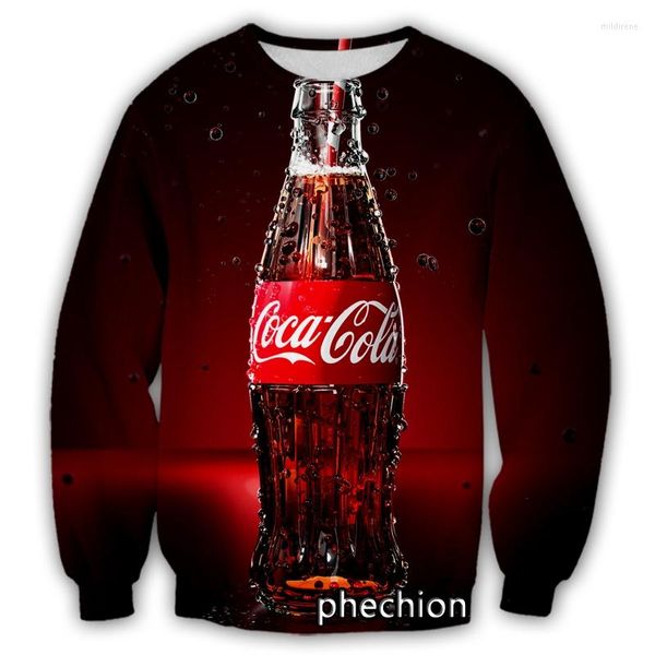 Männer Hoodies Phechion Mode Männer/Frauen Coke 3D Gedruckt Langarm Sweatshirts Casual Sport Streetwear Kleidung Tops S64