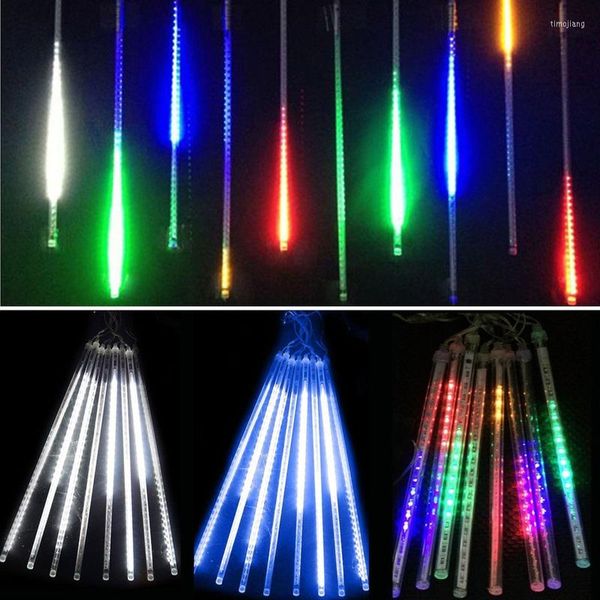 Decorazioni natalizie 30/50cm 8 tubi Meteor Shower Rain LED String Lights Tree Street Ghirlanda per la decorazione Noel Year Navidad