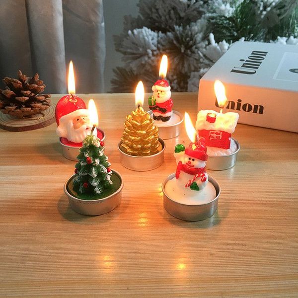 Candela natalizia artigianale Pupazzo di neve natalizio Alce Decorazione Candele Decorazioni per feste dipinte Atmosfera Regalo RRB16045