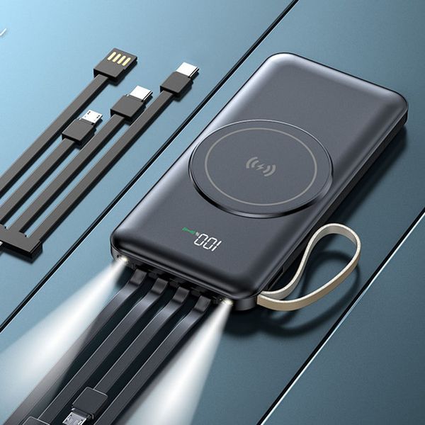 Banco de energia sem fio carregador sem fio portátil com bateria externa USB para IX Samsung S8 Nota 8