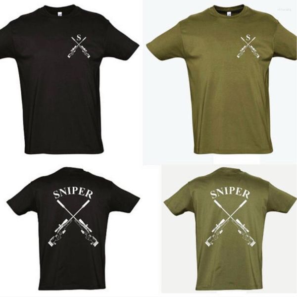 Herren-T-Shirts, Militär-Scharfschützen-Abzeichen-Hemd, Männer, Sprial Forces, Armee, kurzärmelig, zwei Seiten, T-Shirt, US-Größe