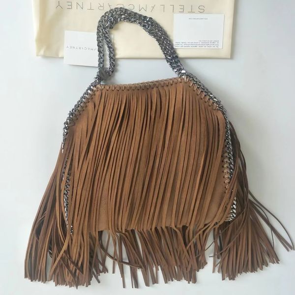 Вечерняя сумка Falabella Mini Tote Bag Макси-тоут Stella Mccartney с бриллиантовой цепочкой из переработанной латуни Две верхние ручки Роскошный дизайн
