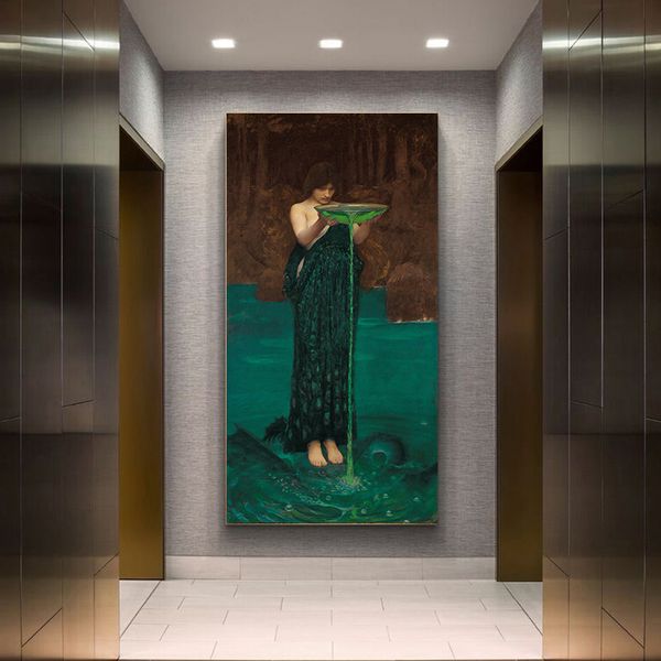 Gemälde Citon William Waterhouse Circe Invidiosa Leinwand-Ölgemälde, weltberühmtes Kunstwerk, Poster, Bild, Wandkunst, Dekor, Heimdekoration, 221006