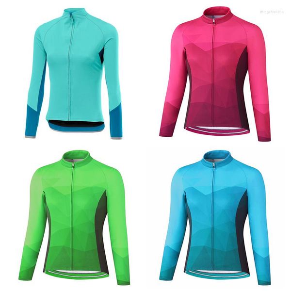 Jackets de corrida Moda Mulher Ciclismo Jaqueta Jaqueta de Manga Longa Camisa Pro Race Bicicleta MTB Bike Wear Triathlon Sport