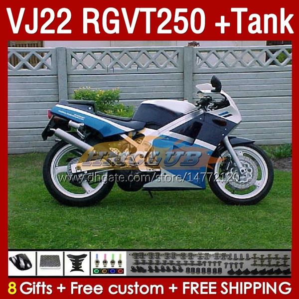 Tankverkleidungen für Suzuki RGVT250 VJ 22 RGV RGVT 250 CC RGVT-250 160NO.57 RGV250 SAPC VJ22 90 91 92 1993 1995 1996 RGV-250 1990 1992 93 95 95 OEM Fairing Blue Fabricy Factory