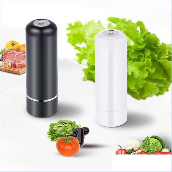 Contenedores de almacenamiento de ahorro de alimentos Recarga USB portátil Ahorradores de alimentos Sellador al vacío Matic Selladores domésticos comerciales Packag Sports2010 Dhwyk