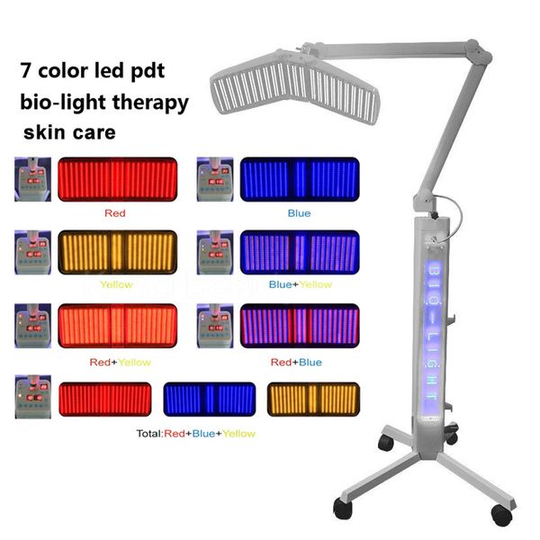 Lâmpada LED LED Light Terapia Bio-Light 7 Cores PDT Fototerapia Cuidado Facial Anti Antigo Rejuvenescimento de Rejuvenescimento Equipamento de Beleza em pé