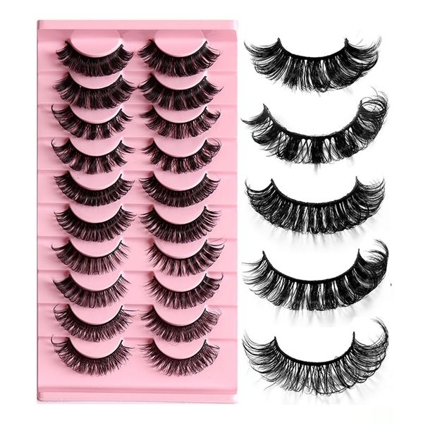 Ciglia finte Russian Strip Lashes DD Curl 510Pairs Faux Mink 3D Riutilizzabili Soffici estensioni russe 2201006