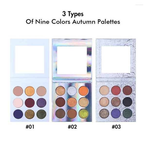 Eye Shadow 3 Tipos de nove cores Paleta de outono Private labebulk personalizado seu próprio logotipo maquiagem por atacado