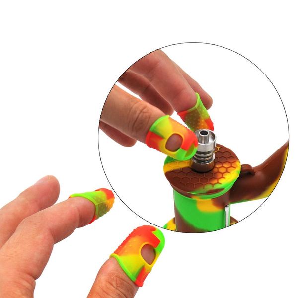 дымовая аксессуальная крышка палец эластичный замачивание с крышки зажима FDA Силиконовый маникейл очистить восковое масляное инструмент аксессуары оптом