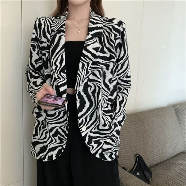 Abiti da donna Blazer Estate Casual Giacca in chiffon sottile Blazer Donna Streetwear Moda Zebra Stampa Cappotto Cappotto Vintage Design SunProof Capispalla Top 221007