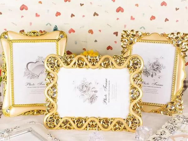 Vintage Luxury Barroce Style Gold Silver Decoration Picture Desktop Frame Photo Frame Gream para Família Família