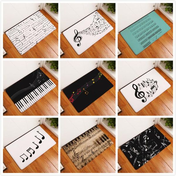 Halılar Piyano Klavye Müzik Not Halı Bellek Köpük Halıları Flanel Halı Banyo Pasozas Ev Dekorasyon için Temiz Mat Alanı
