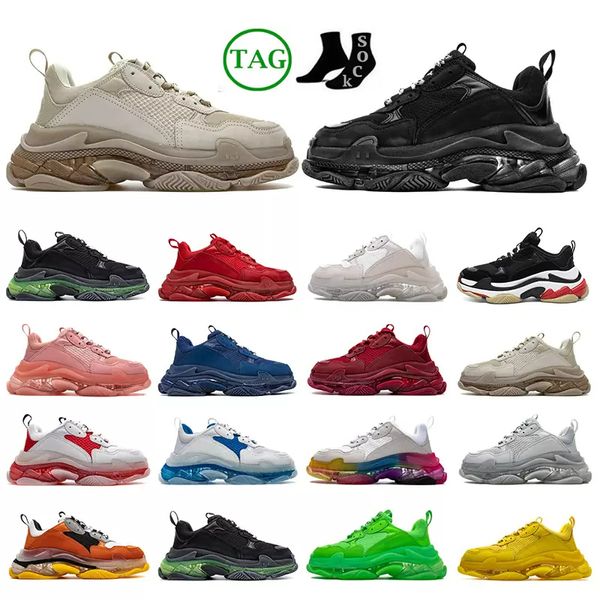 Designer Roller Shoes Triple S Men Women Shoes Casual Sneakers Plataforma preta branca cinza vermelho rosa azul verde claro tan oreo massiness moda esportiva