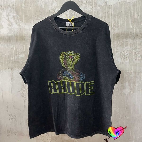 Erkek Tişörtler Tops Vintage 1 1 Kısa Kollu Kobra Tee Erkek Kadın Yüksek Kaliteli Altın Elapoid Grafik T-Shirt Büyük Boy Oğdu T221006