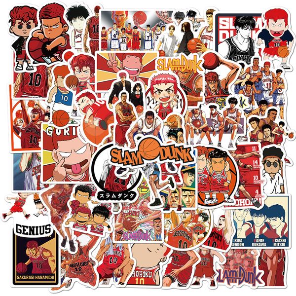 50pcs anime slam slam dunk adesivos sakuragi hanamichi graffiti infantil skateboard carros de motocicleta adesivos de bicicleta adesivos por atacado