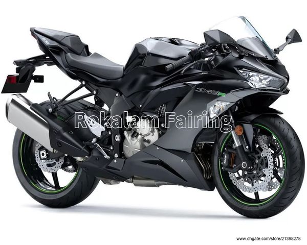 Carenature per Kawasaki Ninja ZX-6R ZX6R 2019 2020 2021 2022 636 ZX636 19 22 Nero Aftermarket Moto Stampaggio ad iniezione