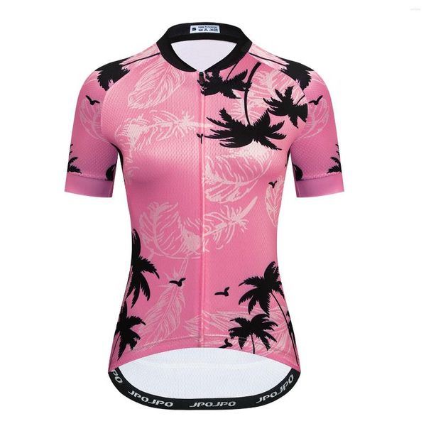 Racing Jacken 2022 Radfahren Jersey Frauen MTB Top Fahrrad Kleidung Kurzarm Radfahren Bike Shirt Bluse Uniform Team Sommer Rosa Schwarz
