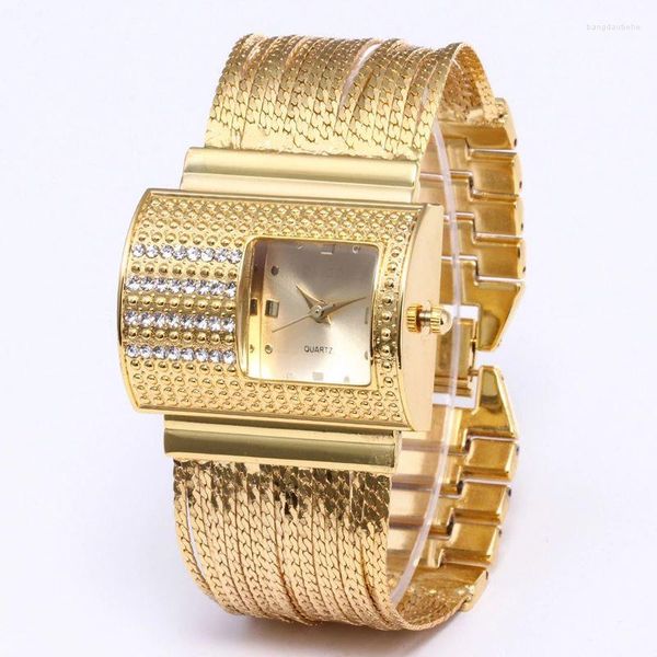 Relógios de pulso Criatividade 2022 Moda Luxury Ladies Wrist Watches Top Brand Gold Steel Strap Bracelete feminina à prova d'água Zegarek Damski