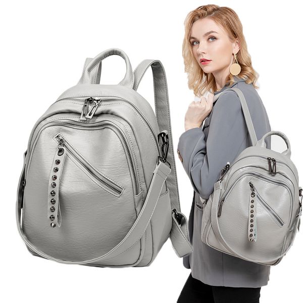 Frauen Männer Rucksack Stil Echtes Leder Mode Casual Taschen Kleine Mädchen Schultasche Business Laptop Rucksack Lade Rucksack Rucksack SportOutdoor packs 6442