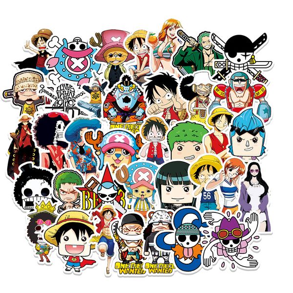 50 pezzi anime One Piece manga rufy graffiti adesivi per bagagli fai da te laptop skateboard moto adesivi bicicletta